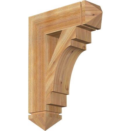 Ekena Millwork Merced Arts & Crafts Rough Sawn Bracket, Western Red Cedar, 6"W x 22"D x 30"H BKT06X22X30MRC03RWR